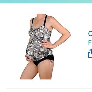 Xl maternity bandeau twist bathing suit top - like new